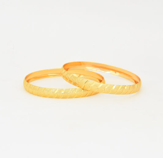 Wide Twill Two Bangles - W02740