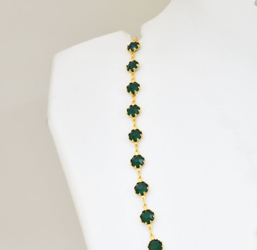 Green Stone Splendid Chain 18 Inches - W121045