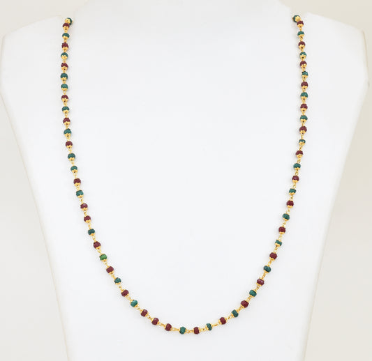 Maroon Green Crystal Chain 24 Inches - X021075