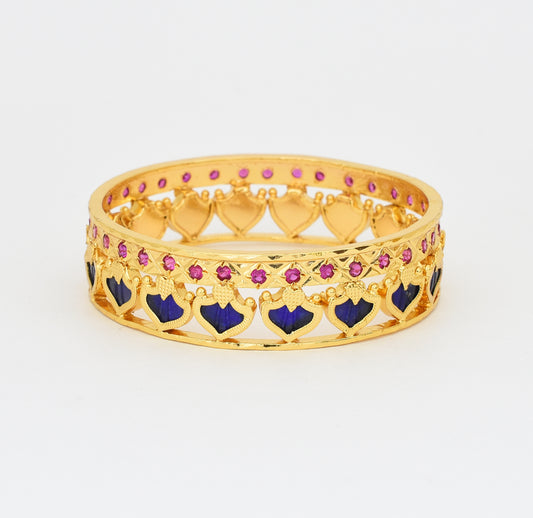 Traditional Blue Palakka Broad Bangle - X051186