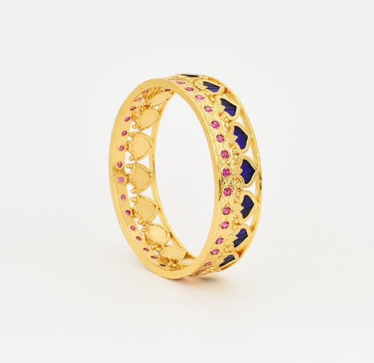 Traditional Blue Palakka Broad Bangle - X051186