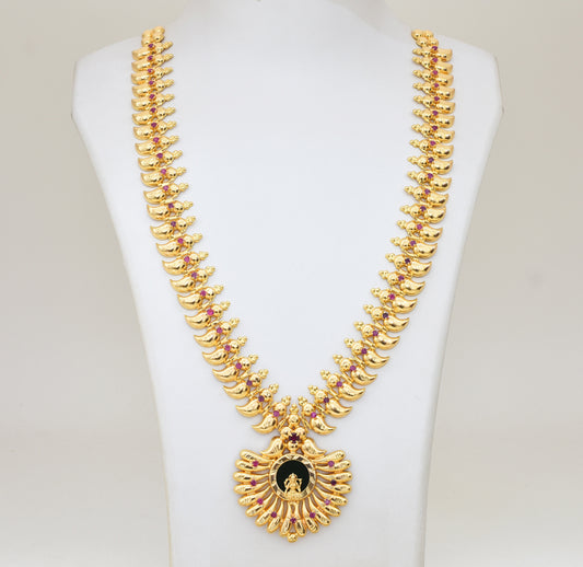 Magenta Lakshmy Palakka Long Necklace - Y011267