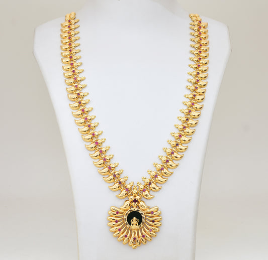 Magenta Lakshmy Palakka Long Necklace - Y011267