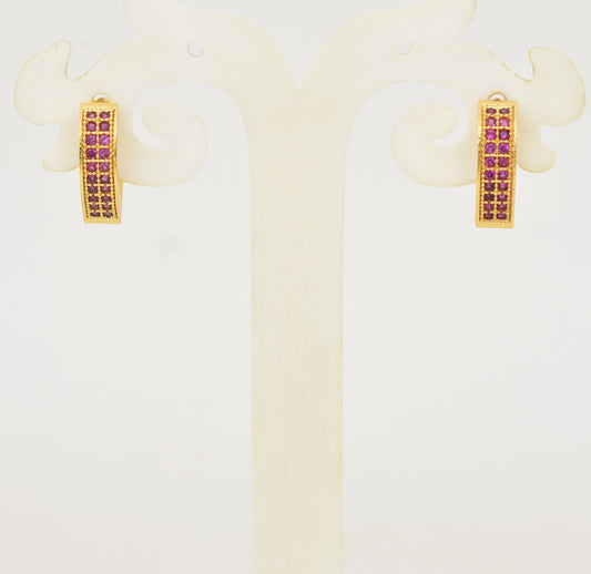 Magenta Lorene Hoop Earrings - Y101405