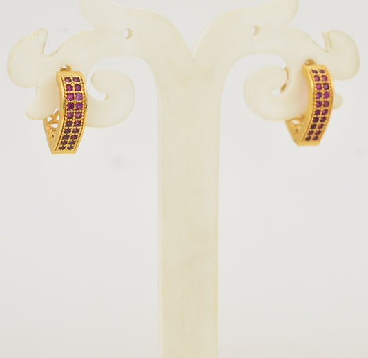 Magenta Lorene Hoop Earrings - Y101405