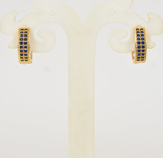 Blue Radiant Hoop Earrings - Y101403