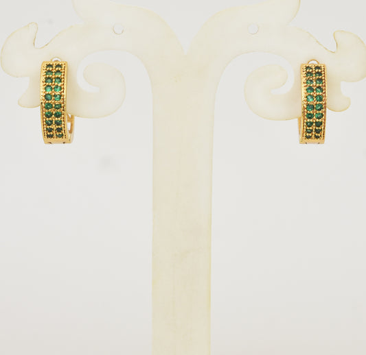 Green Radiant Hoop Earrings - Y101402