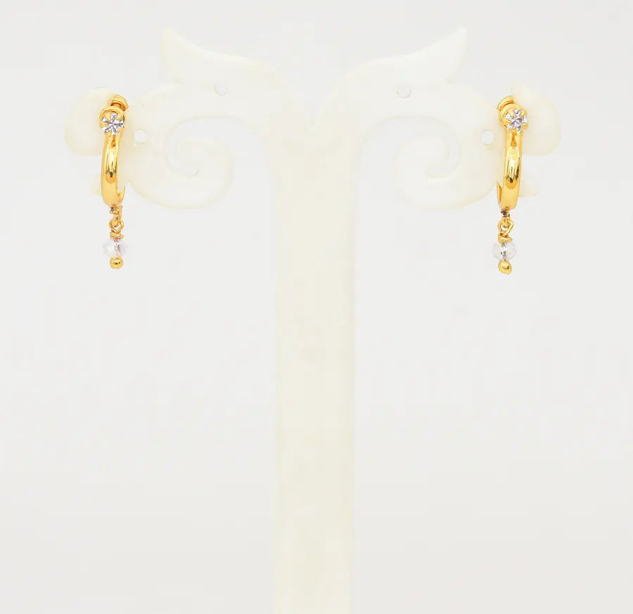 White Plain Hoop Earrings - W09935