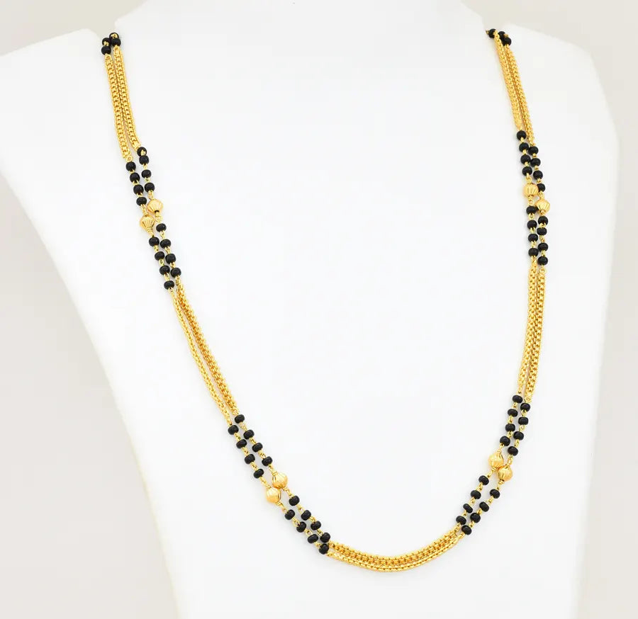 Black Pasi Royale Double Layer Chain 24 Inches - V02360
