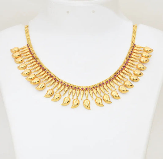 Magenta Manga Jasmine Bud Short Necklace - X021118