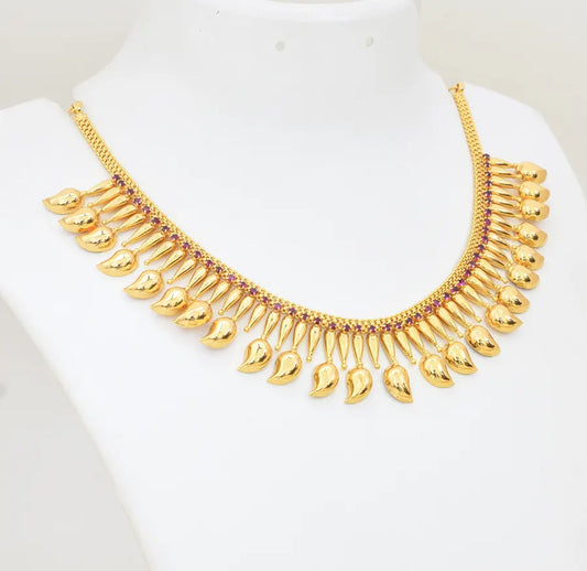 Magenta Manga Jasmine Bud Short Necklace - X021118