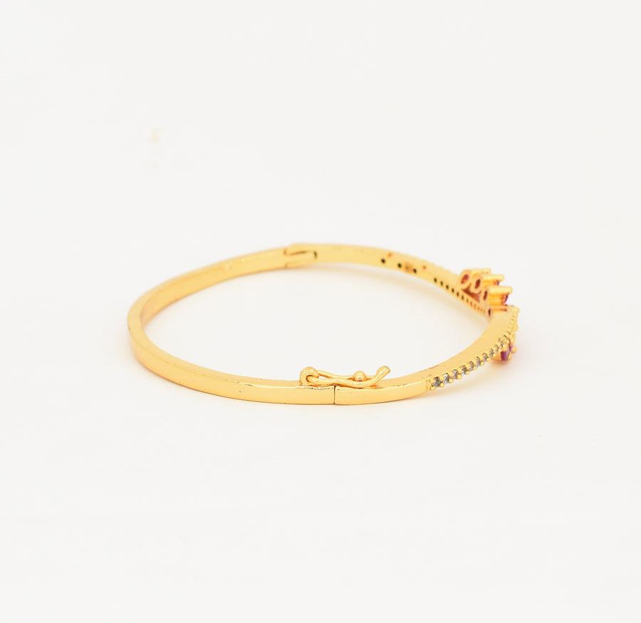 White Magenta Fern Open Bangle - W02755