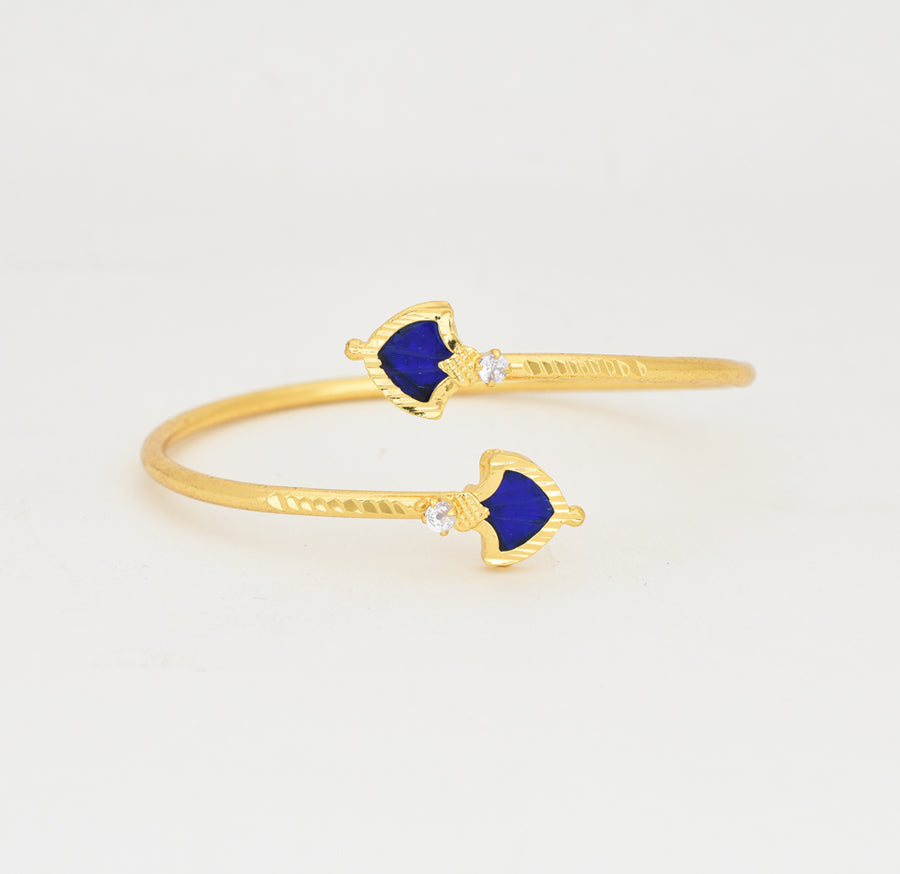 Blue Palakka Open Bangle Adjustable - W121042