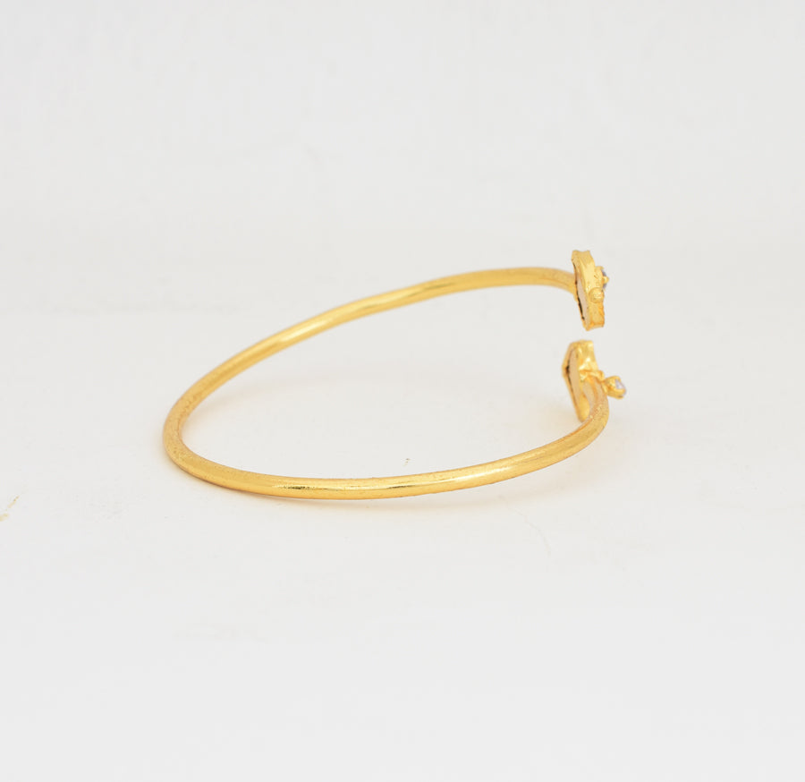 Blue Palakka Open Bangle Adjustable - W121042