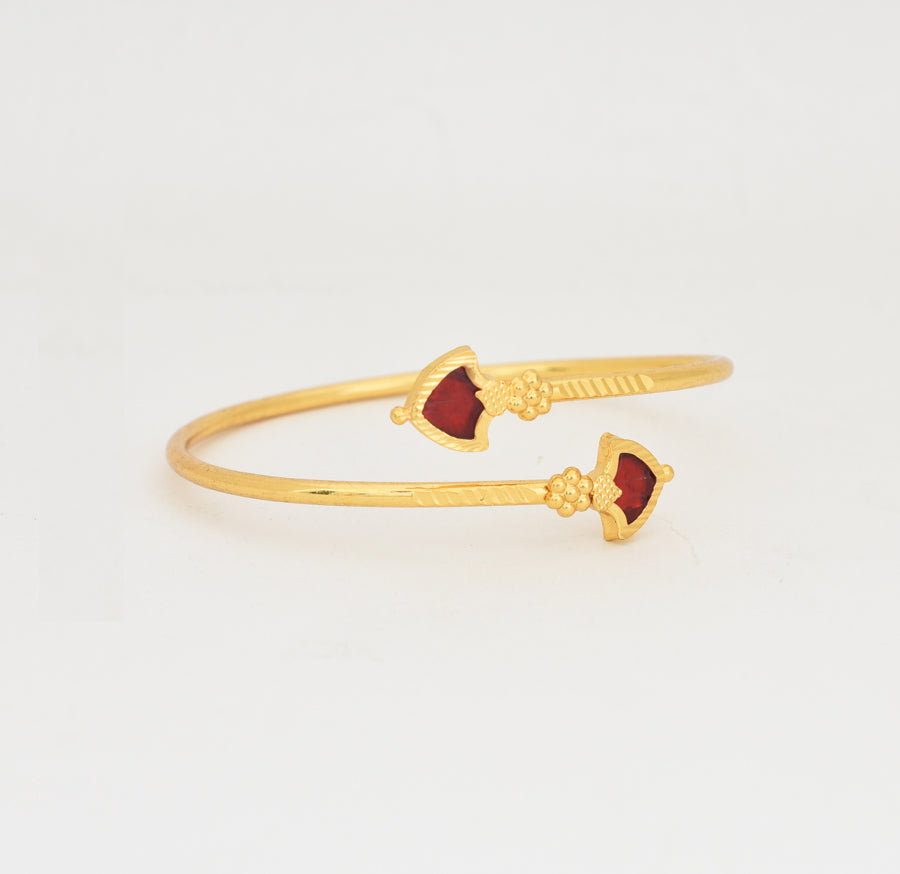 Red Palakka Open Bangle Adjustable - W121043