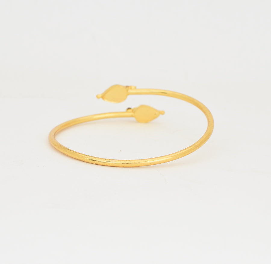 Green Droplet Palakka Open Bangle Adjustable - W121040