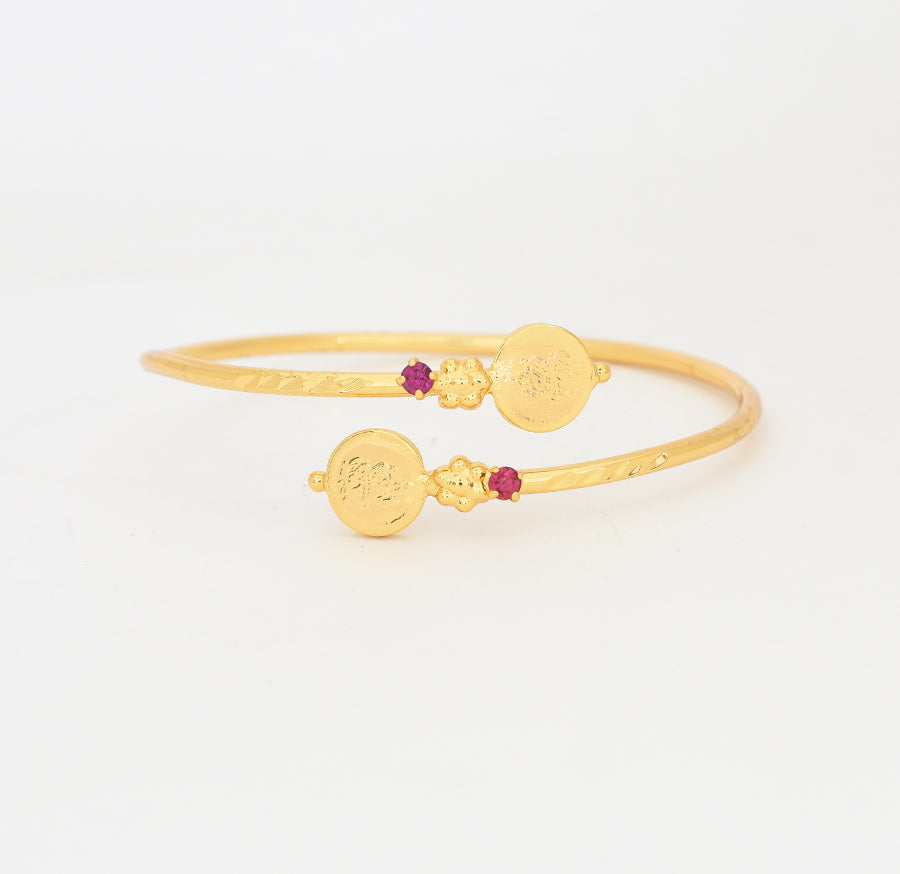 Magenta Lakshmi Kasu Open Bangle Adjustable - W121038