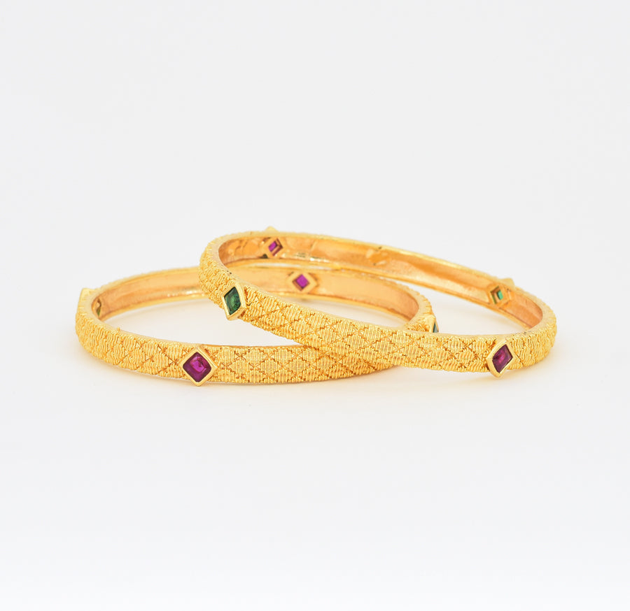 Magenta Green Cleon Two Bangles - X011064