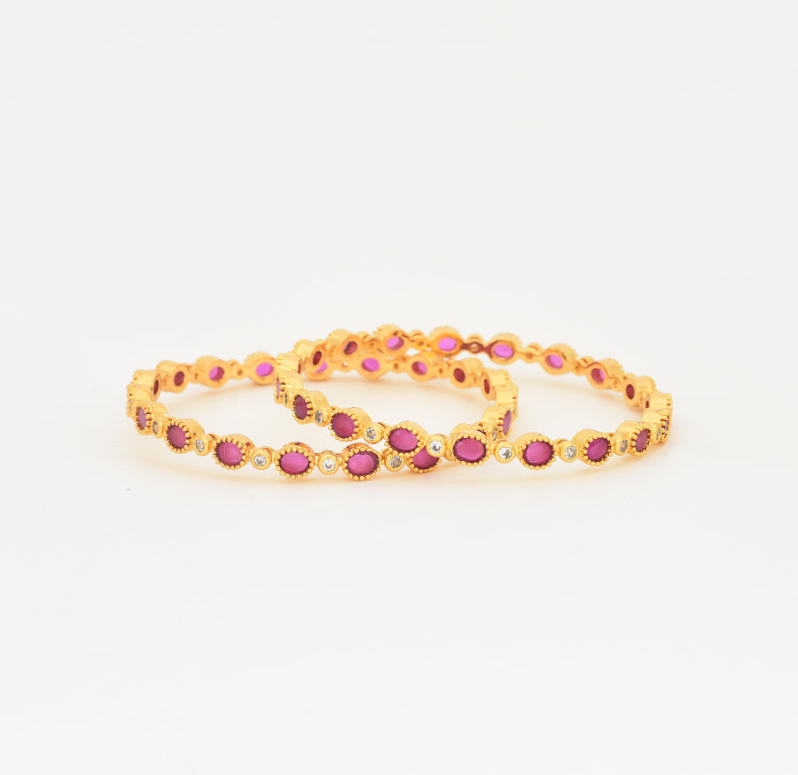 White Magenta Jessah Two Bangles - X021099