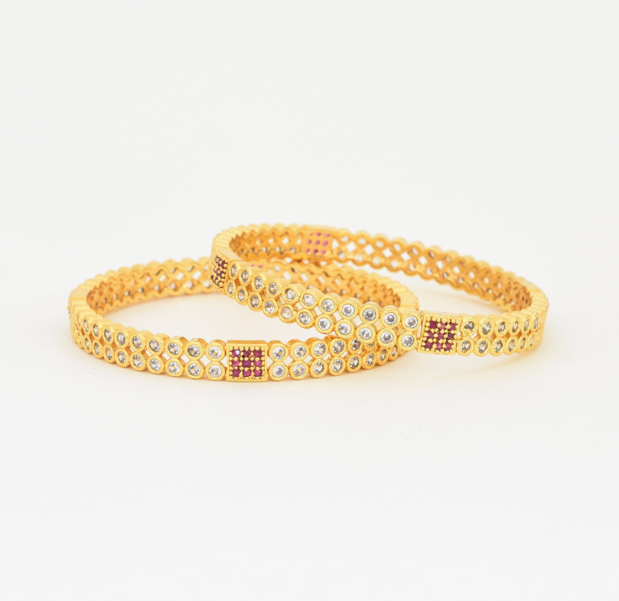 White Magenta Zoe Two Bangles - X021110