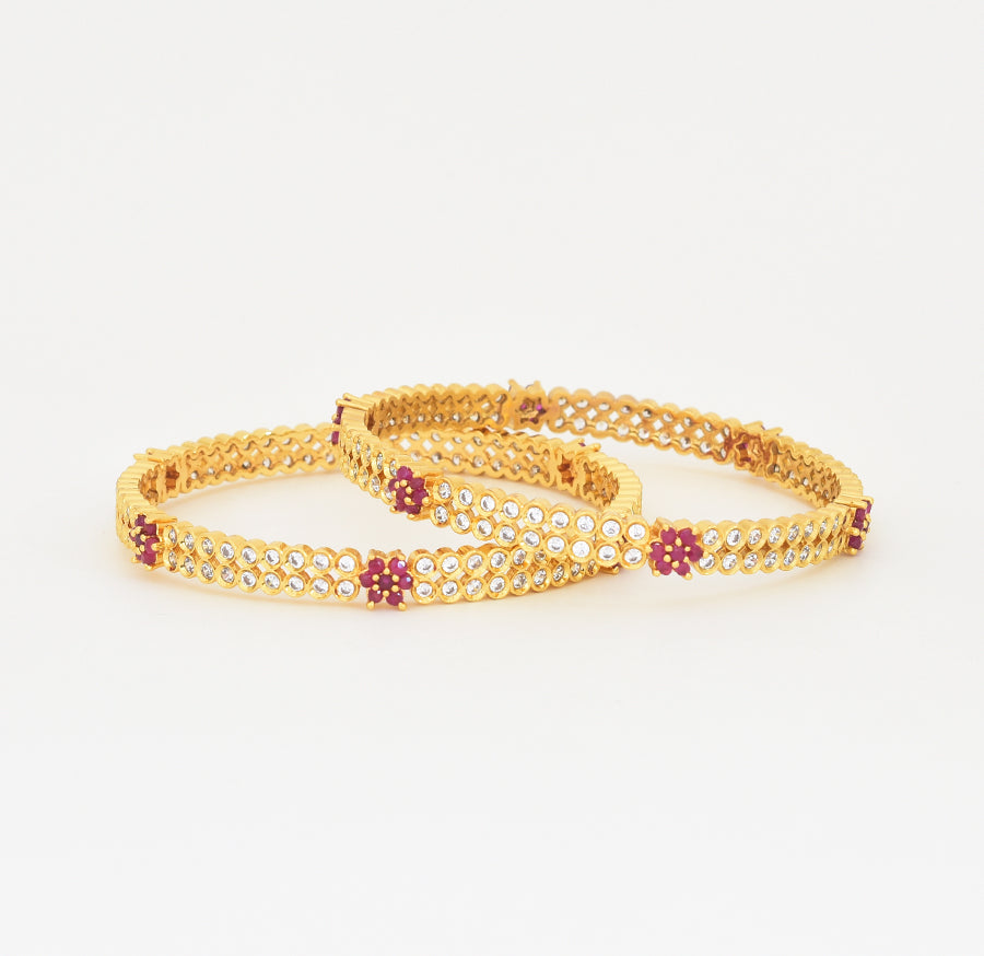 White Magenta Sublime Two Bangles - X021105