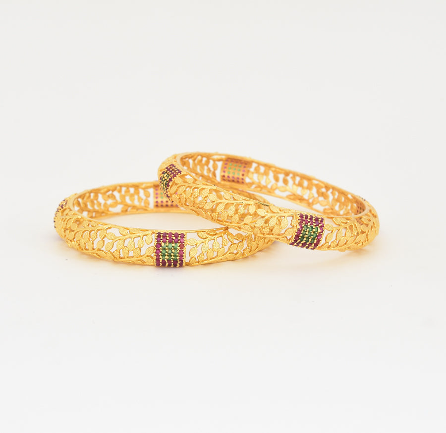 Magenta Green Sylvan Two Bangles - X021106