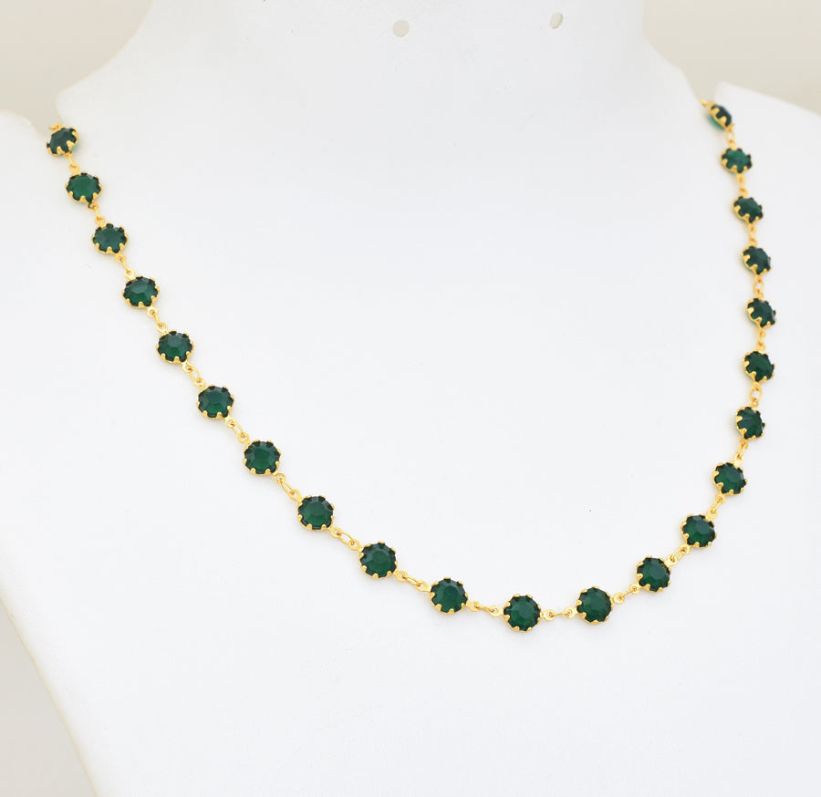 Green Stone Splendid Chain 18 Inches - W121045
