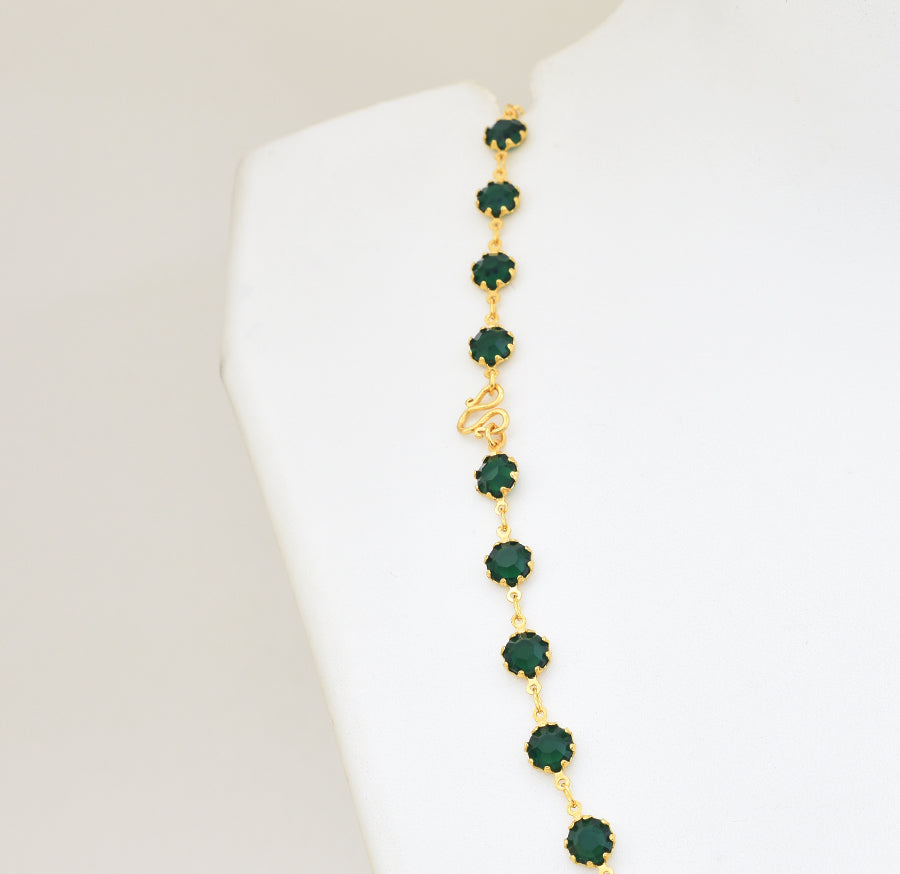 Green Stone Splendid Chain 18 Inches - W121045