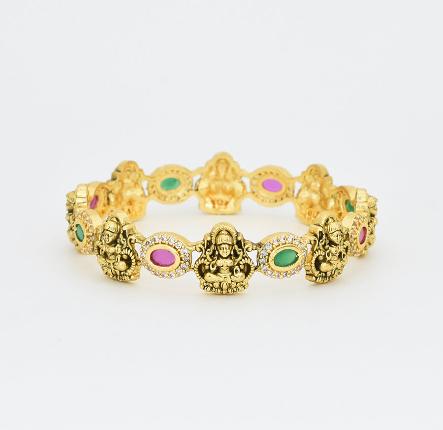 Antique Nagas Magenta Green Royal Laxmi Two Bangles - X041156