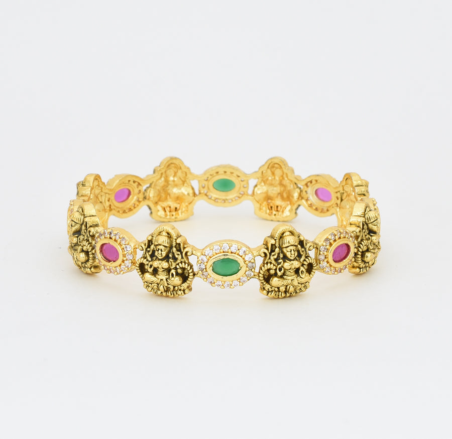 Antique Nagas Magenta Green Royal Laxmi Two Bangles - X041156