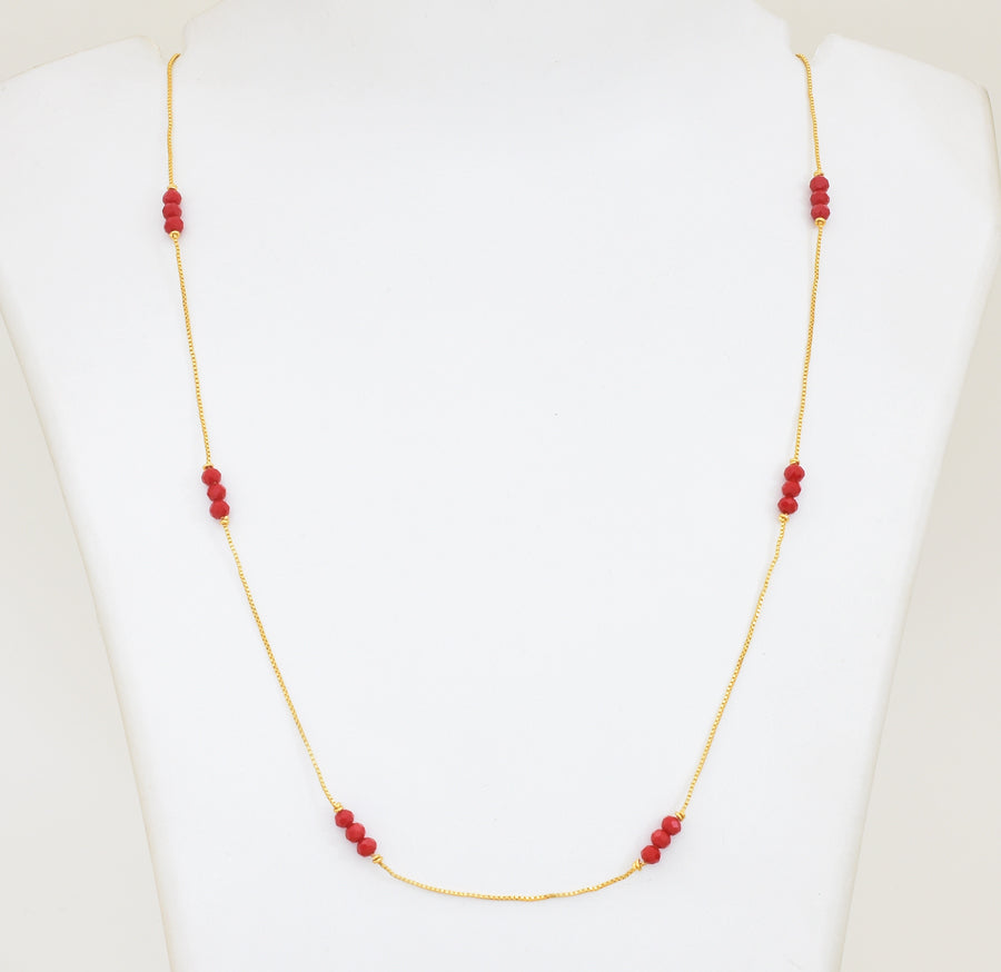 Tri Red Crystal Chain 24 Inches - X021073