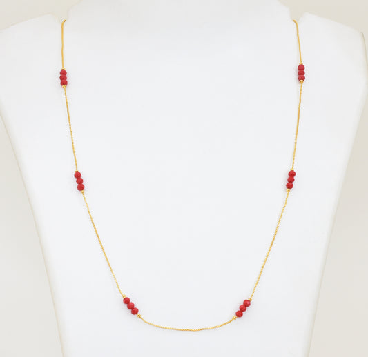 Tri Red Crystal Chain 24 Inches - X021073