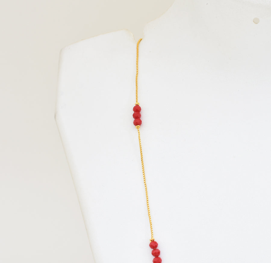 Tri Red Crystal Chain 24 Inches - X021073