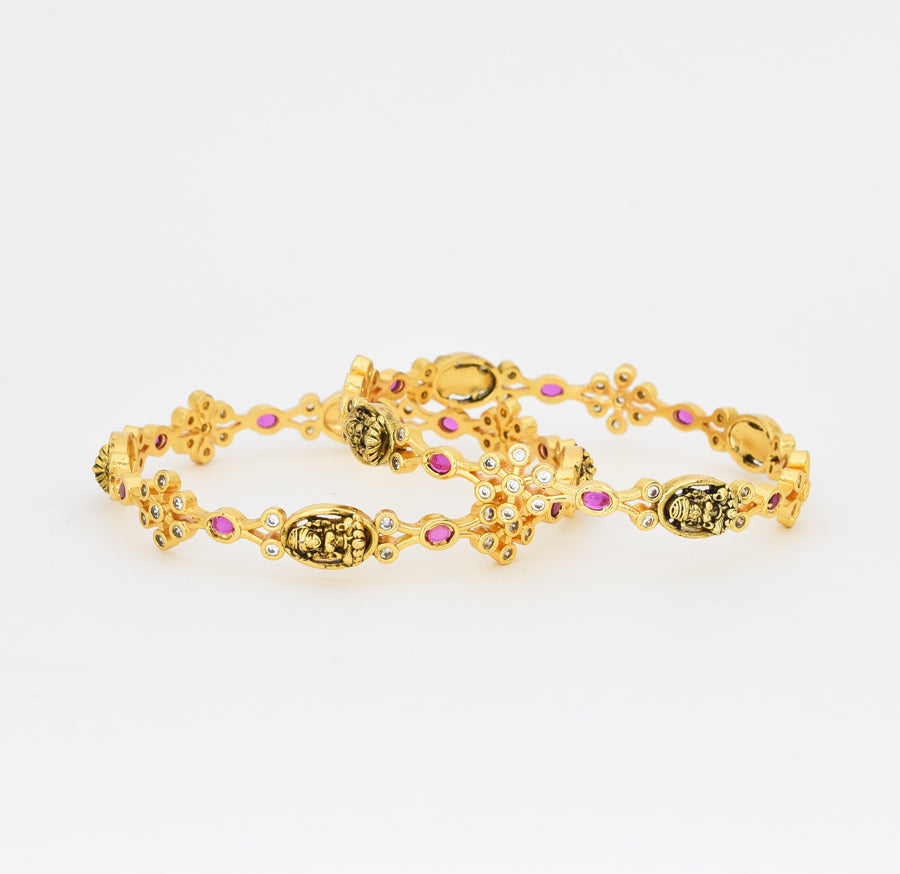 Antique Nagas Magenta Lekshmy Two Bangles - X041149