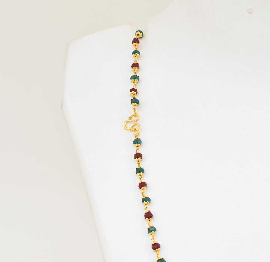 Maroon Green Crystal Chain 24 Inches - X021075