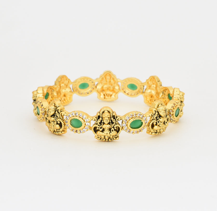 Antique Nagas Green Royal Laxmi Two Bangles - X041158