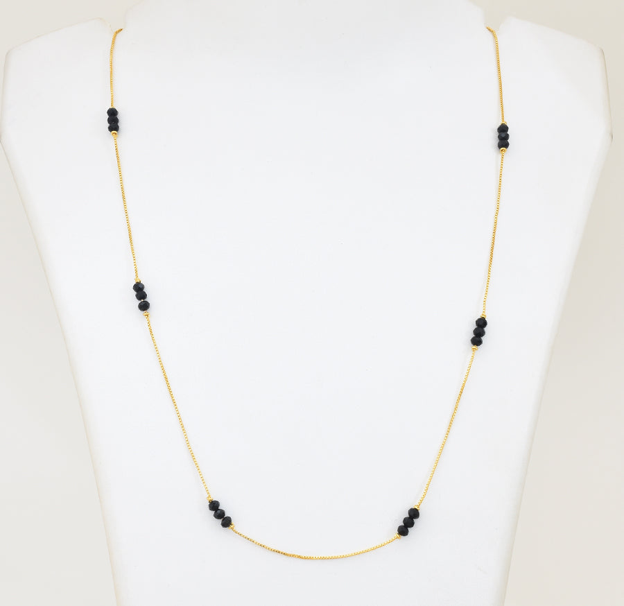 Tri Black Crystal Chain 24 Inches - X021074