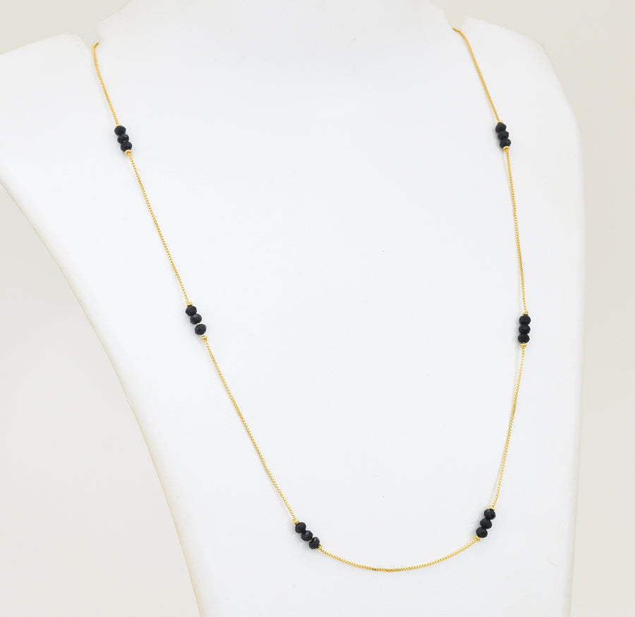 Tri Black Crystal Chain 24 Inches - X021074