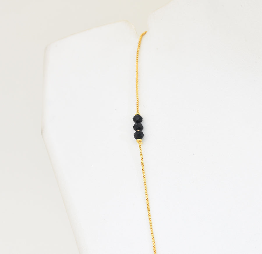 Tri Black Crystal Chain 24 Inches - X021074