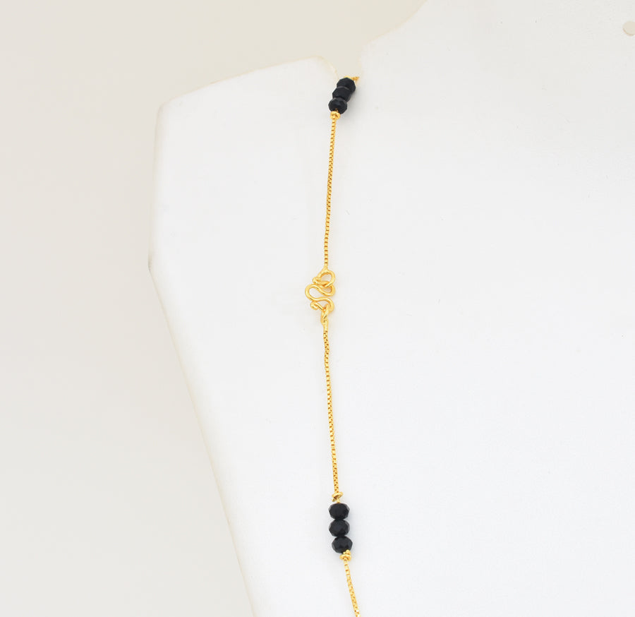 Tri Black Crystal Chain 24 Inches - X021074