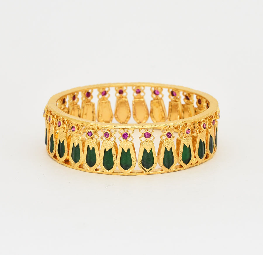 Green Nagapadam Broad Bangle - X051185