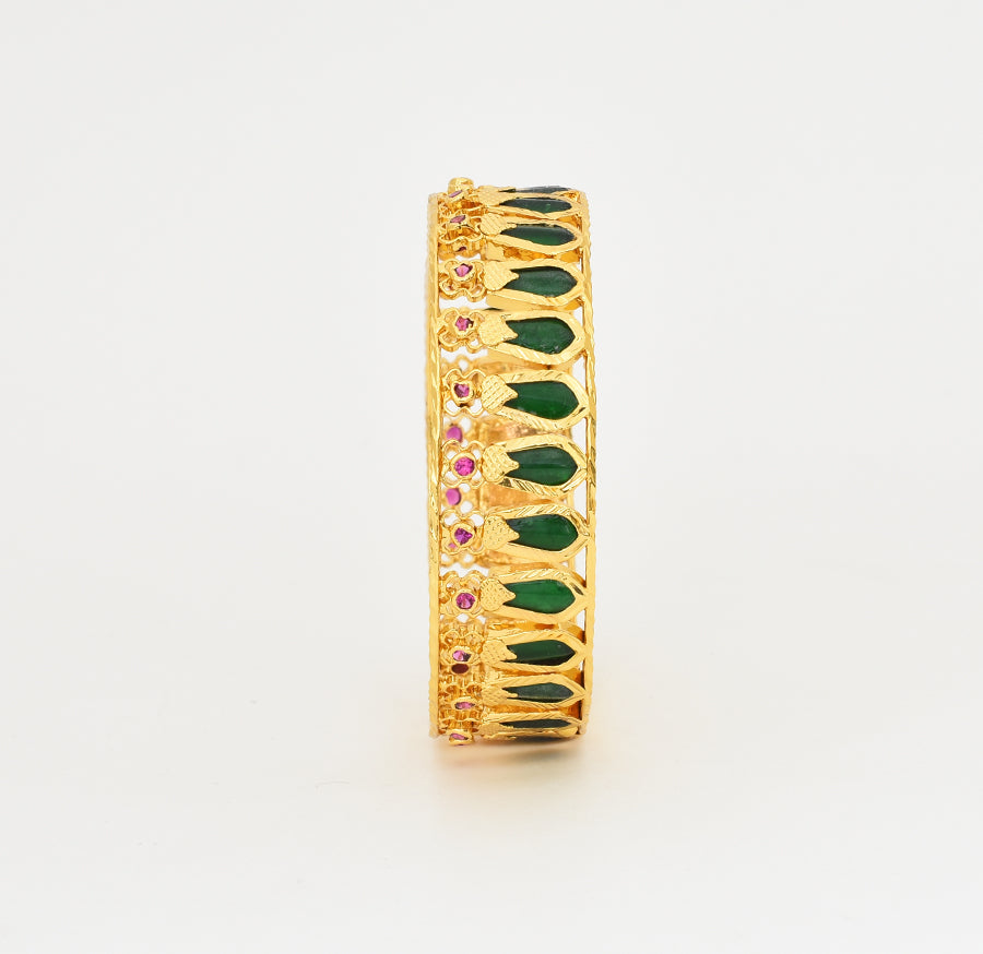 Green Nagapadam Broad Bangle - X051185