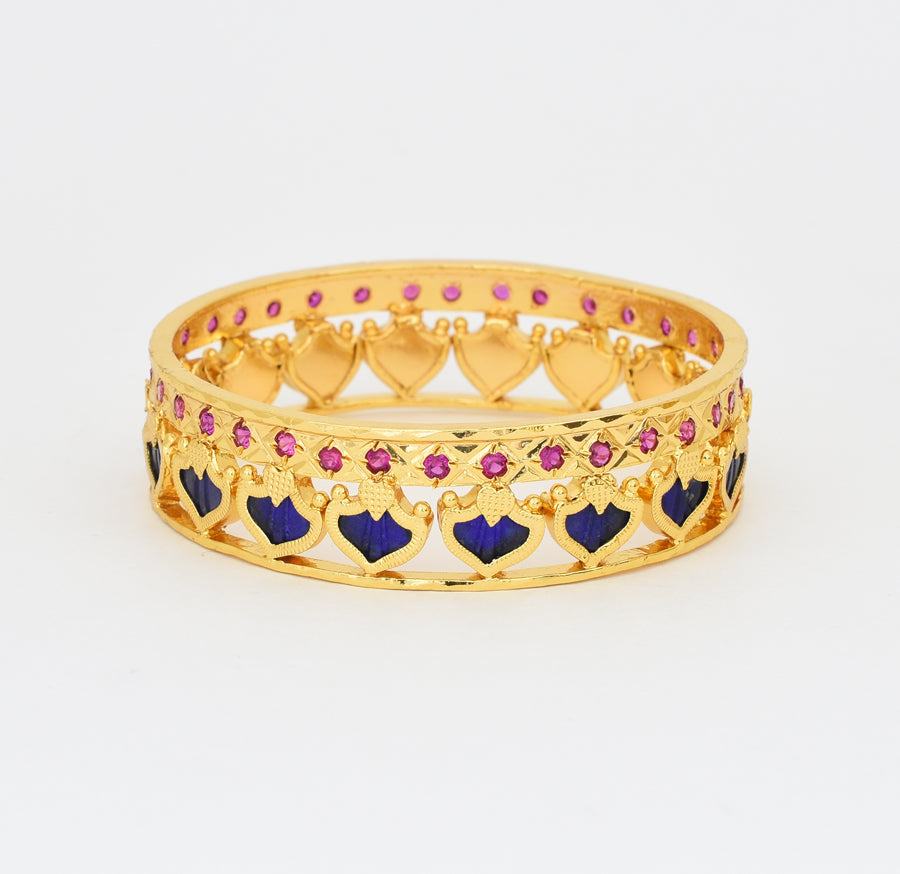 Traditional Blue Palakka Broad Bangle - X051186