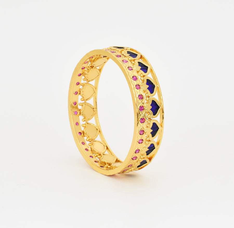 Traditional Blue Palakka Broad Bangle - X051186