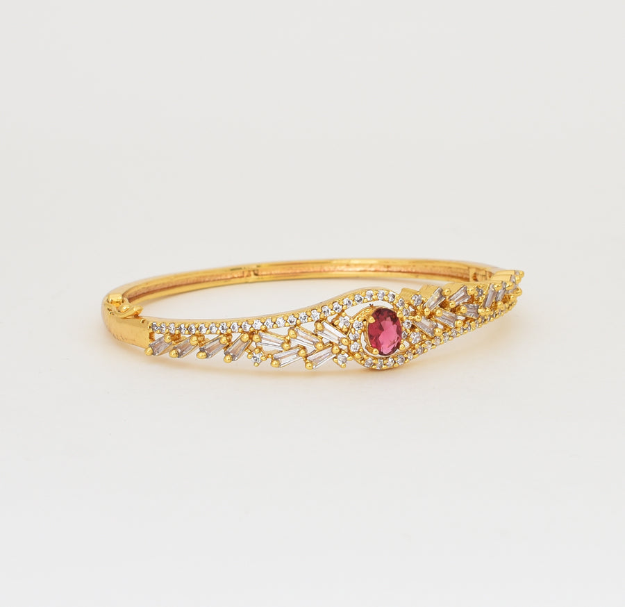 White Magenta Arabella Open Bangle - X061207