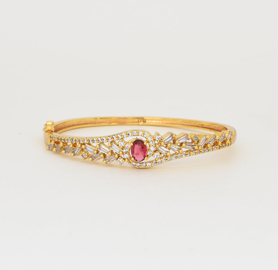 White Magenta Arabella Open Bangle - X061207