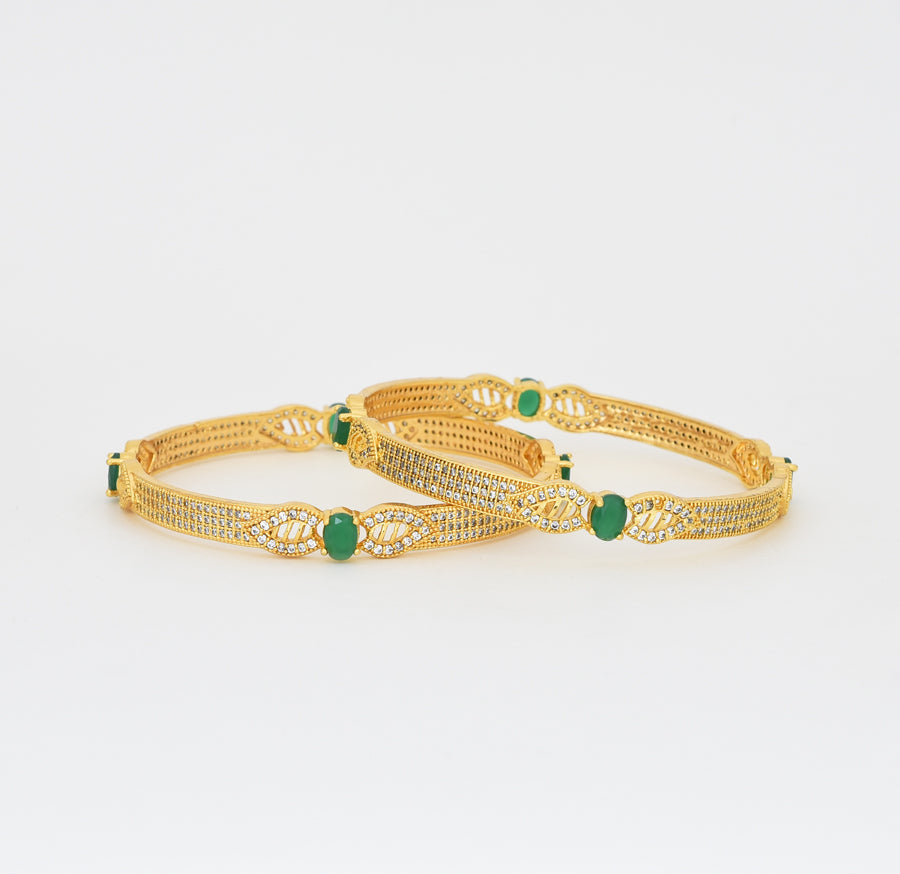 White Green Hazel Two Bangles - X061208