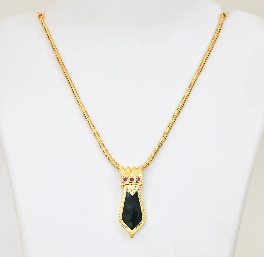 Green Medium Nagapadam Locket With Chain - X021119