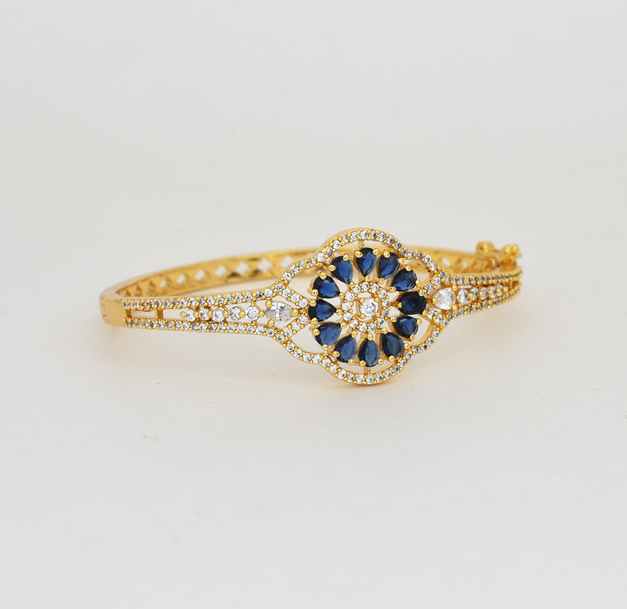 White Blue Linah Open Bangle - Y021298