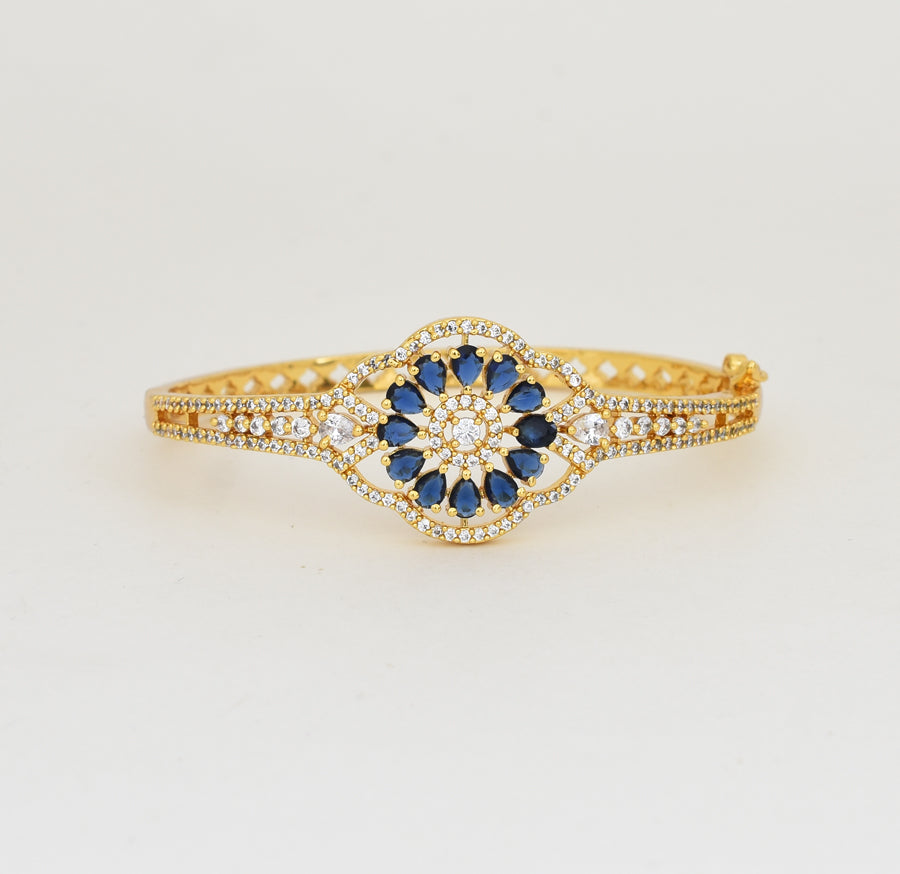 White Blue Linah Open Bangle - Y021298